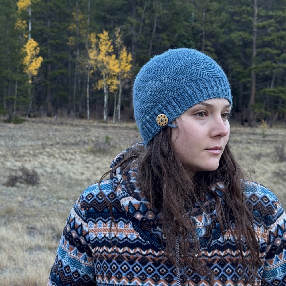 Blue Silk and Wool Handmade Hat